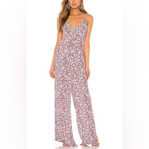 Auguste The Label Mila Palms Red Floral Jumpsuit Pantsuit Size 4 - Picture 1 of 13